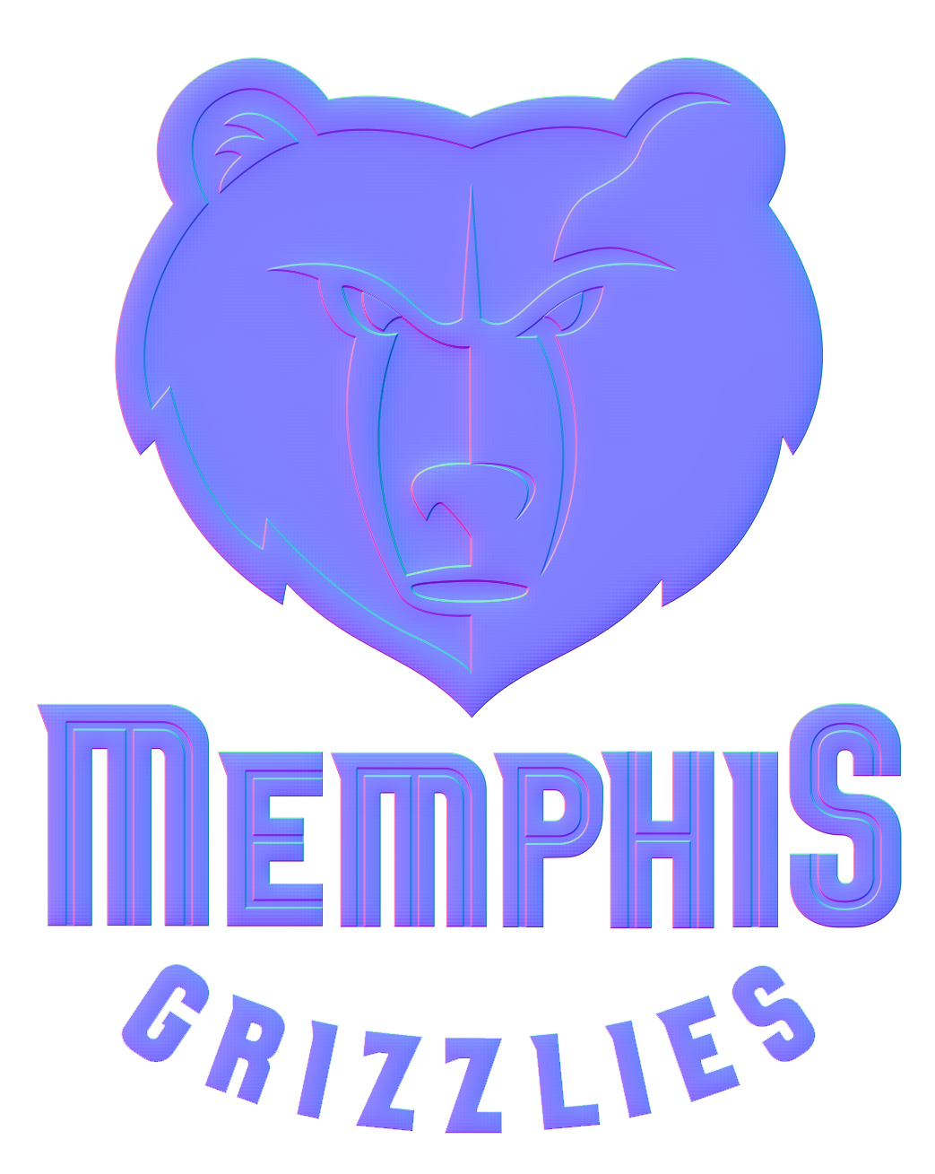 memphis grizzlies Colorful Embossed Logo vinyl decal